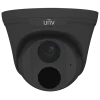 Uniview IPC3614SR3-ADPF28-F, IPC3614SR3-ADPF40-F 4MP Turret IP Network with Microphone Security Camera Front (Black Housing)