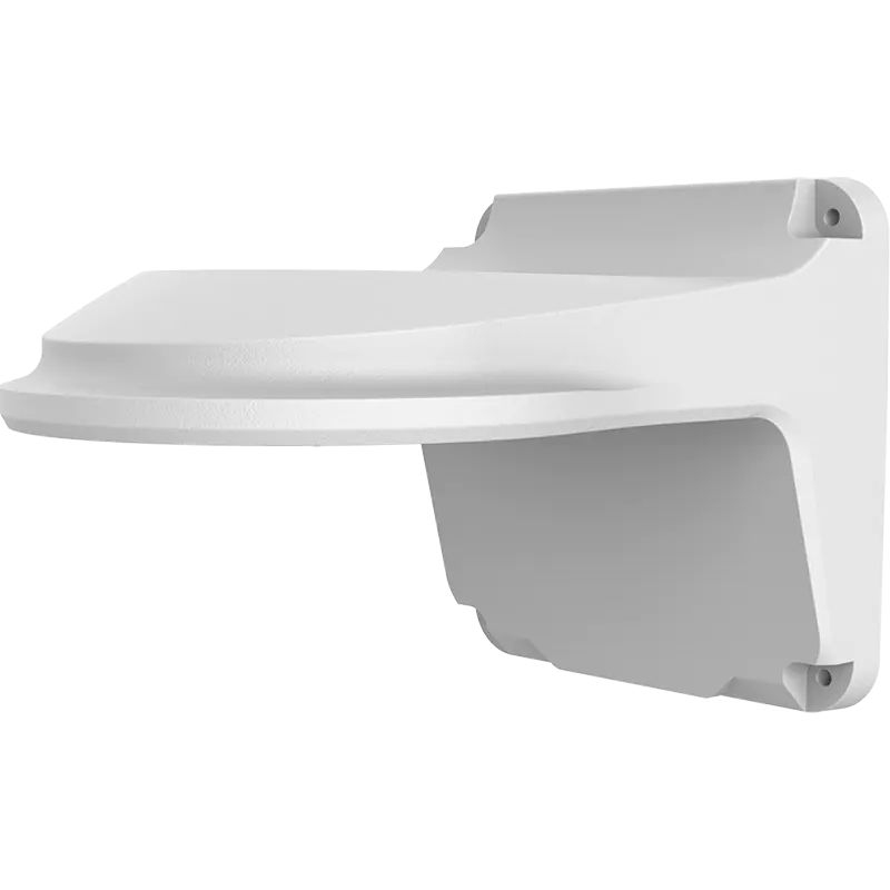 A uniview wall bracket designed for smaller dome and turret cameras made of white aluminium