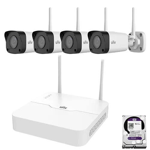 Uniview Wifi Wireless Wi-fi kit plug and play including 1TB Purple HDD 4 Bullet Cameras