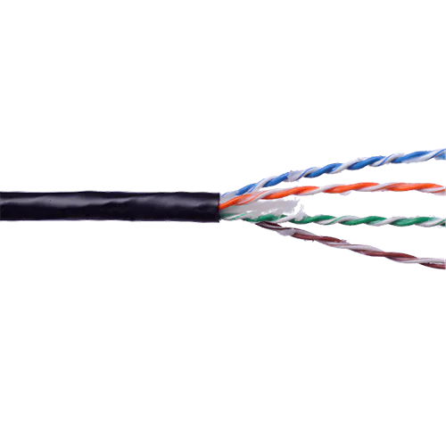Outdoor direct burial cable with gel filled core, four twisted pairs