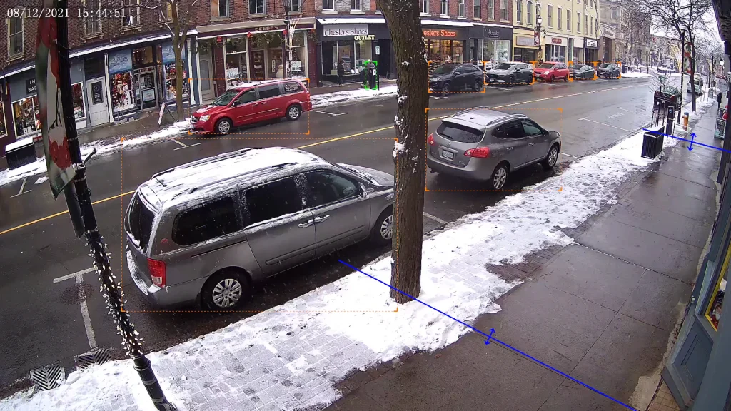 Uniview IPC3618SB-ADF28KM-I0 detecting vehicles and pedestrians.