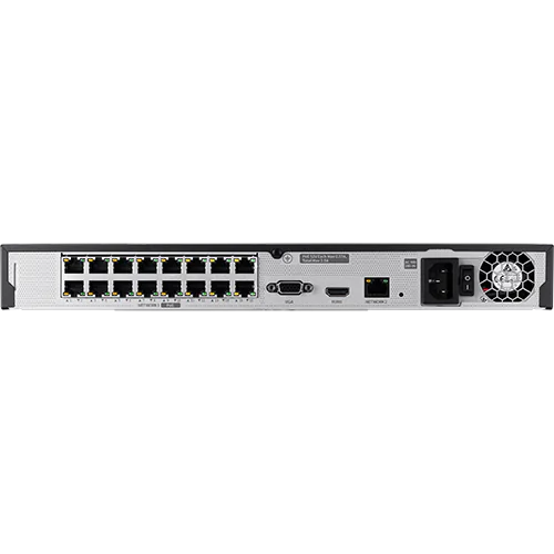 Hanwha 16ch NVR A Series Back PoE Ports ARN-1610S