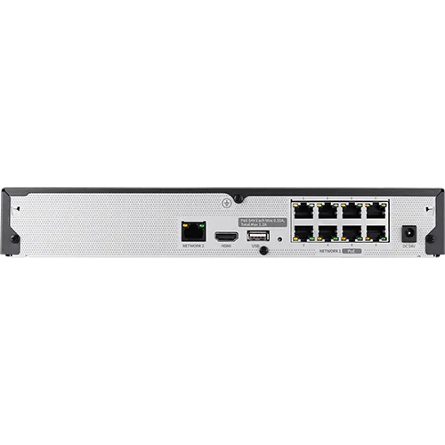 Hanwha 8ch NVR A Series Back PoE Ports ARN-810S