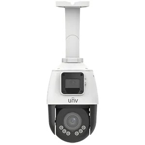 Uniview IPC9312LFW-AF28-2X4 Dual Lens PTZ Camera Front View Pendant Mount