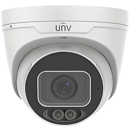 A Uniview 8MP ColorHunter security camera with the UNV logo visible on the front