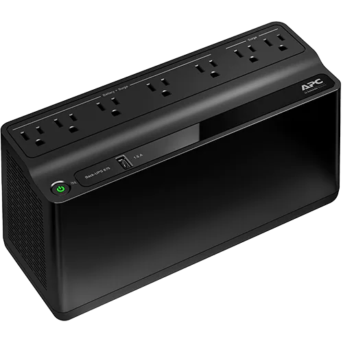 A black rectangle with power outlet ports