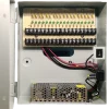 A power supply inside of a metal box designed for securirty cameras - eighteen channel version