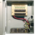 A power supply inside of a metal box designed for securirty cameras - nine channel version