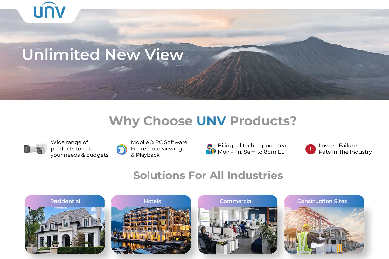 Uniview new view banner for Uniview products