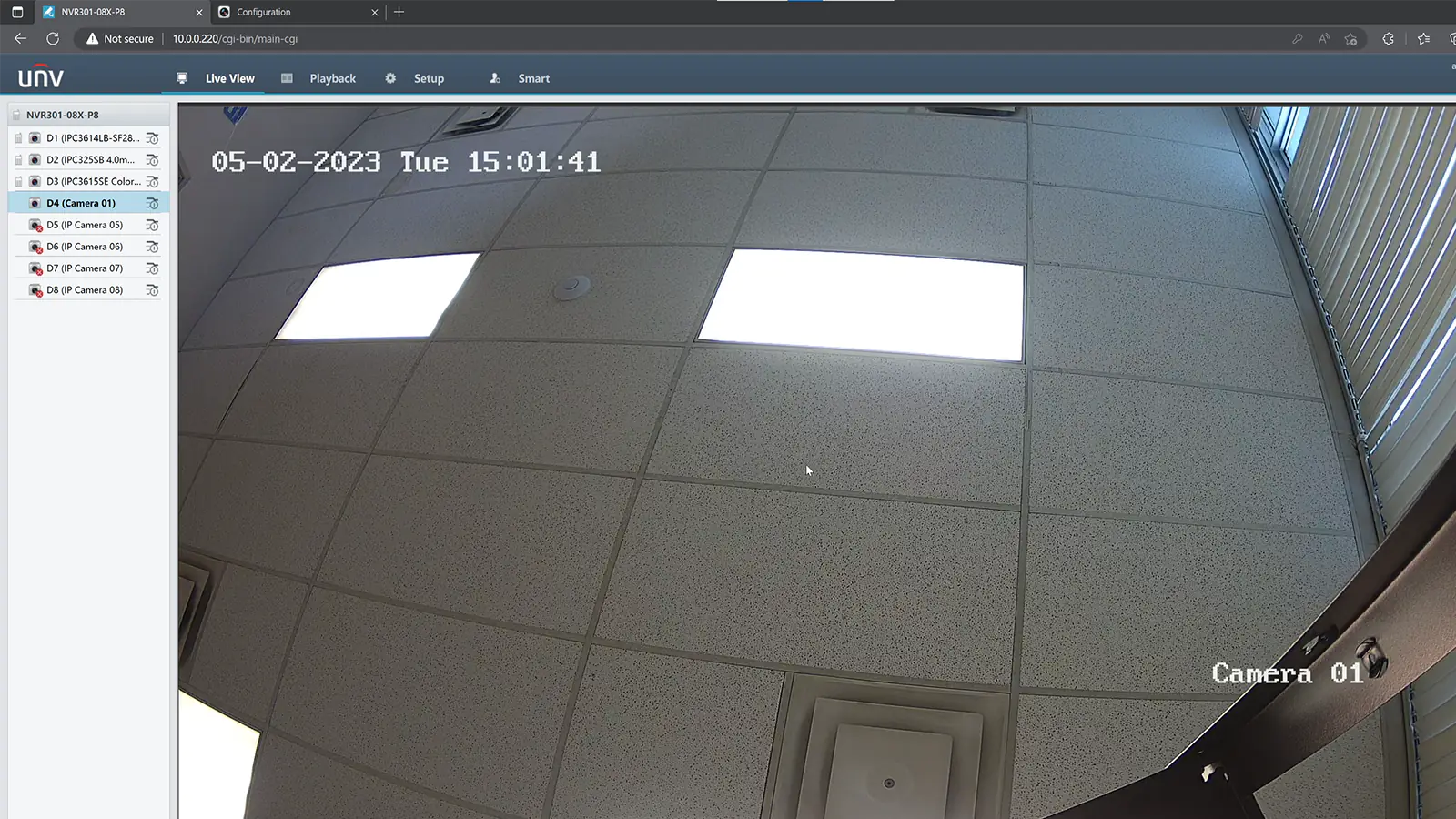 Hikvision camera showing on Uniview NVR's live view