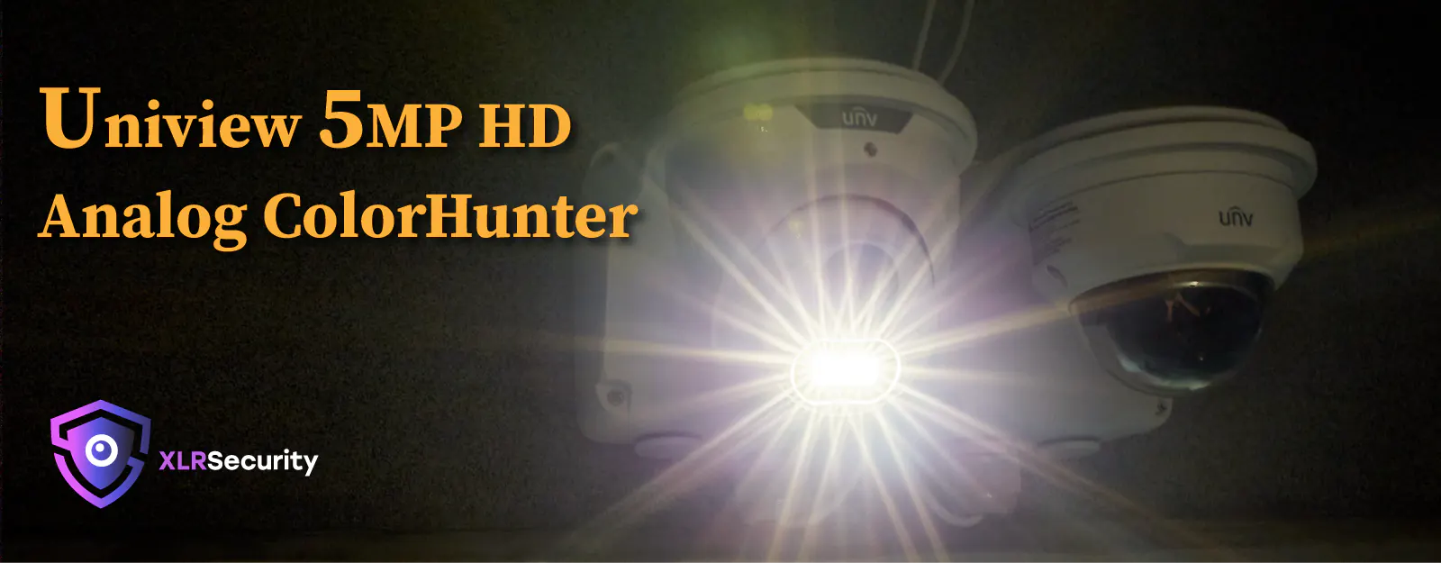 Banner image showing a security camera with a powerful bright white light shining