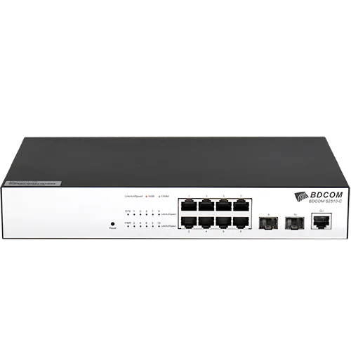 BDCOM 8-port managed switch with two gigabit SFP uplink