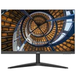 A computer monitor with a plastic stand that has a UNV logo at the bottom of the screen