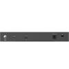 The back of a managed switch with a 54V DC port, a Kensington lock port, and a reset button