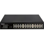 Network switch with black metal body and 24 Gigabit ports made by Petenet