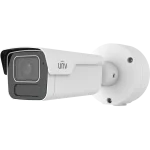 A large bullet camera made by Uniview with a circular junction box