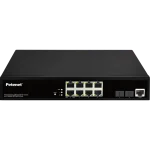 8-port Gigabit Petenet and switch with 2 Gigabit SFP Uplink ports black, front