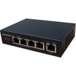 A small PoE switch that takes a single PoE++ input and splits it into four PoE+ outputs, used for security cameras and IP phone systems
