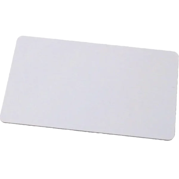 A white plastic card with an chip inside that allows you to open doors by holding it within 3-inches of a reader