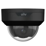 A black dome camera made by Uniview with a built-in microphone and a full metal housing.