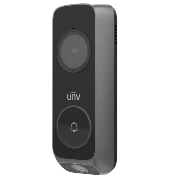 Uniview's 3MP wireless doorbell with a grey metal housing