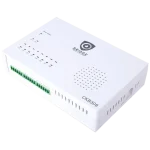 A white box with alarm inputs at the bottom and the Chekt logo on top with the words bridge underneath