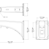 A diagram showing the measurements of Uniview's TR-WE45-A-IN PTZ wall bracket. It's 12.3-inches in length and 8.5-inches tall.