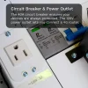 A close-up view of a circuit breaker and standard North America power outlet inside of Uniview's smart management box.