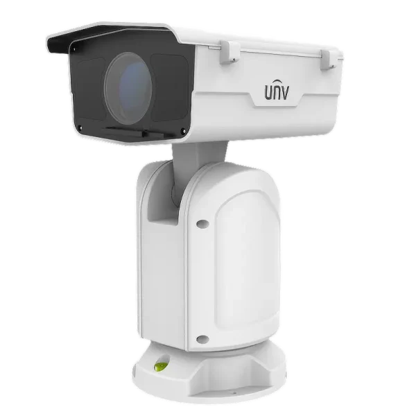 A large format PTZ camera that stands upright and has a large bullet-shaped head