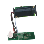A small wireless transmitter circuit board for sending the signal of a push button to the receiver, runs on two AAA batteries