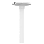A white ceiling mount bracket for Uniview cameras, designed to drop the camera down from the ceiling by about 9-inches