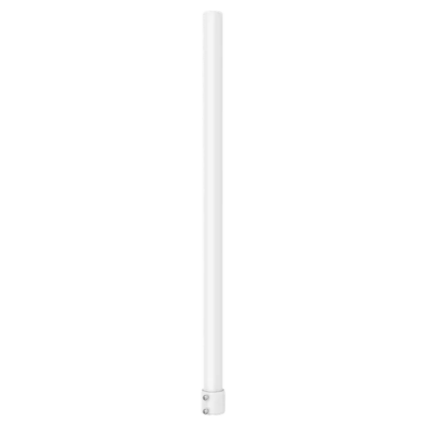 A white metal extension pole for Uniview cameras, designed to increase the camera drop from the ceiling by 1.7 feet