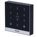 An access control terminal by Akuvox with buttons for entering your PIN number, and a built-in card reader.