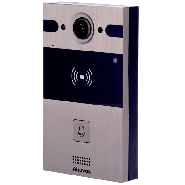 Akuvox's metal R25A video intercom, viewed from the front at a slight angle