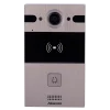 A metal intercom made by Akuvox with a 4MP camera and two-way audio