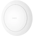 A white circular disk designed to be mounted on a drop ceiling to provide wireless coverage