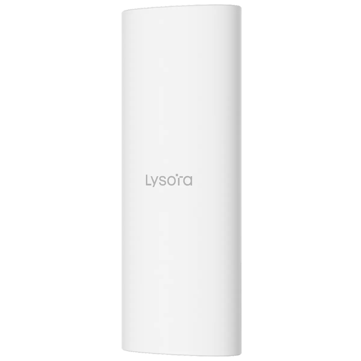 A rectangular-shaped white Wi-Fi 7 AP, made by Lysora that can be installed outdoors