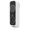 White Uniview Doorbell camera with a push button and a camera on the front